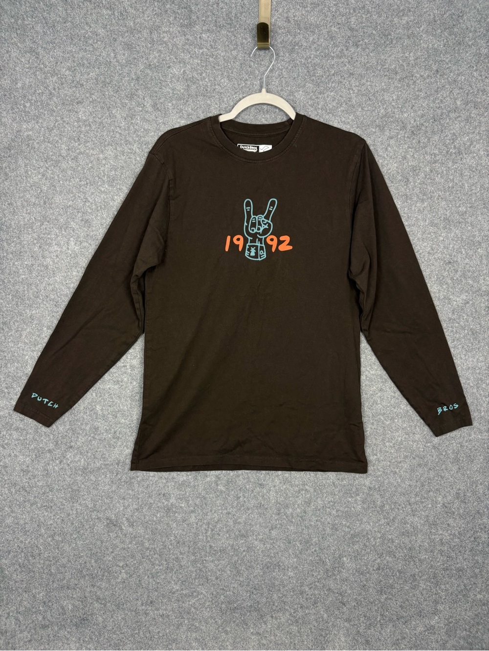 Dutch Bros Coffee 1992 Brown Graphic Long Sleeve Tee M